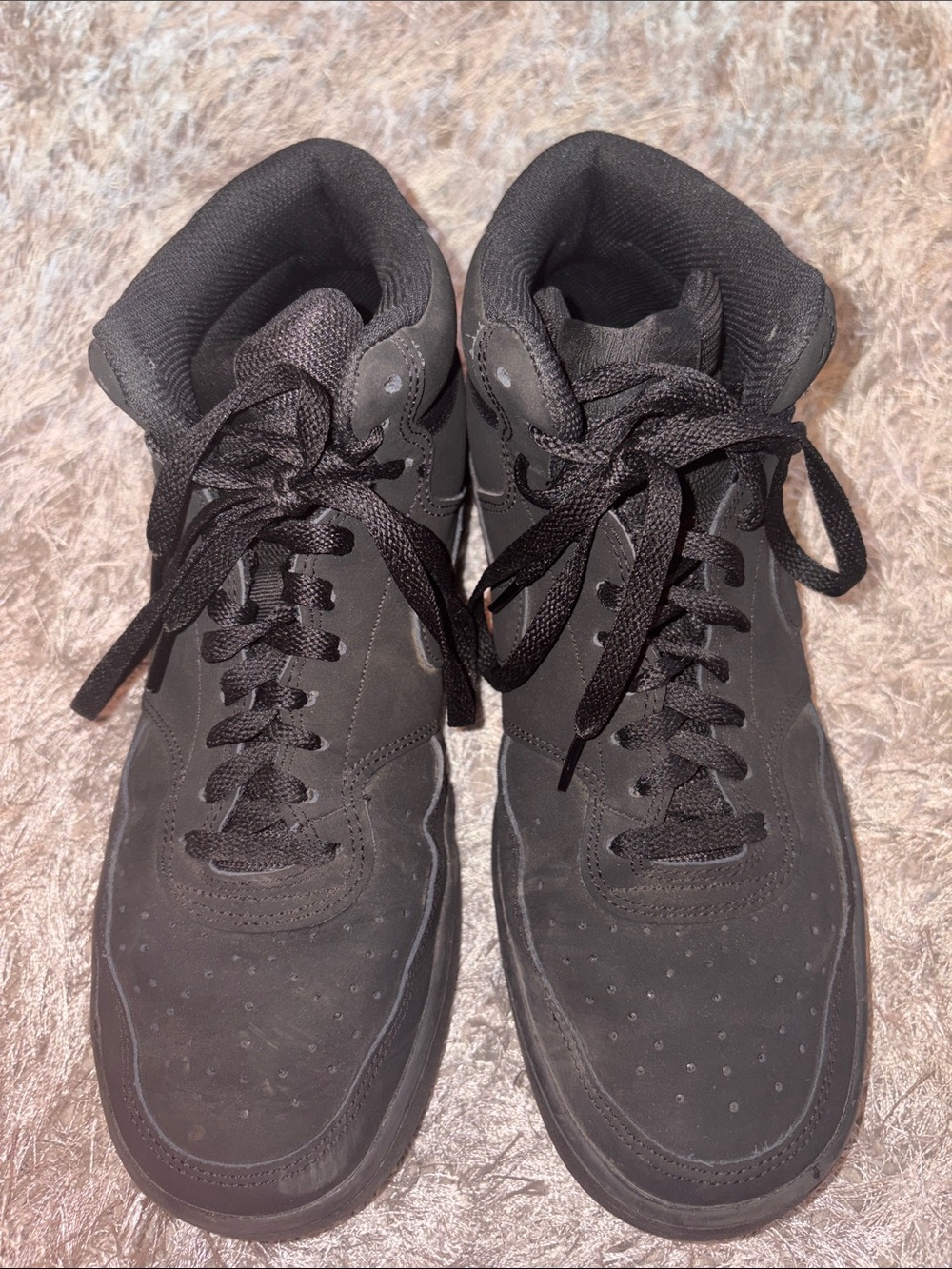 Nike Men's Black High-Top Sneakers - Matte Black Finish - Picture 4 of 6